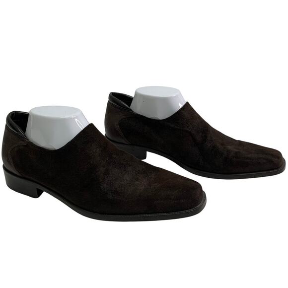 Donald J Pliner Rex 120 Mens 8.5M Nappa Leather Suede Dark Brown Italy Loafers main image 10
